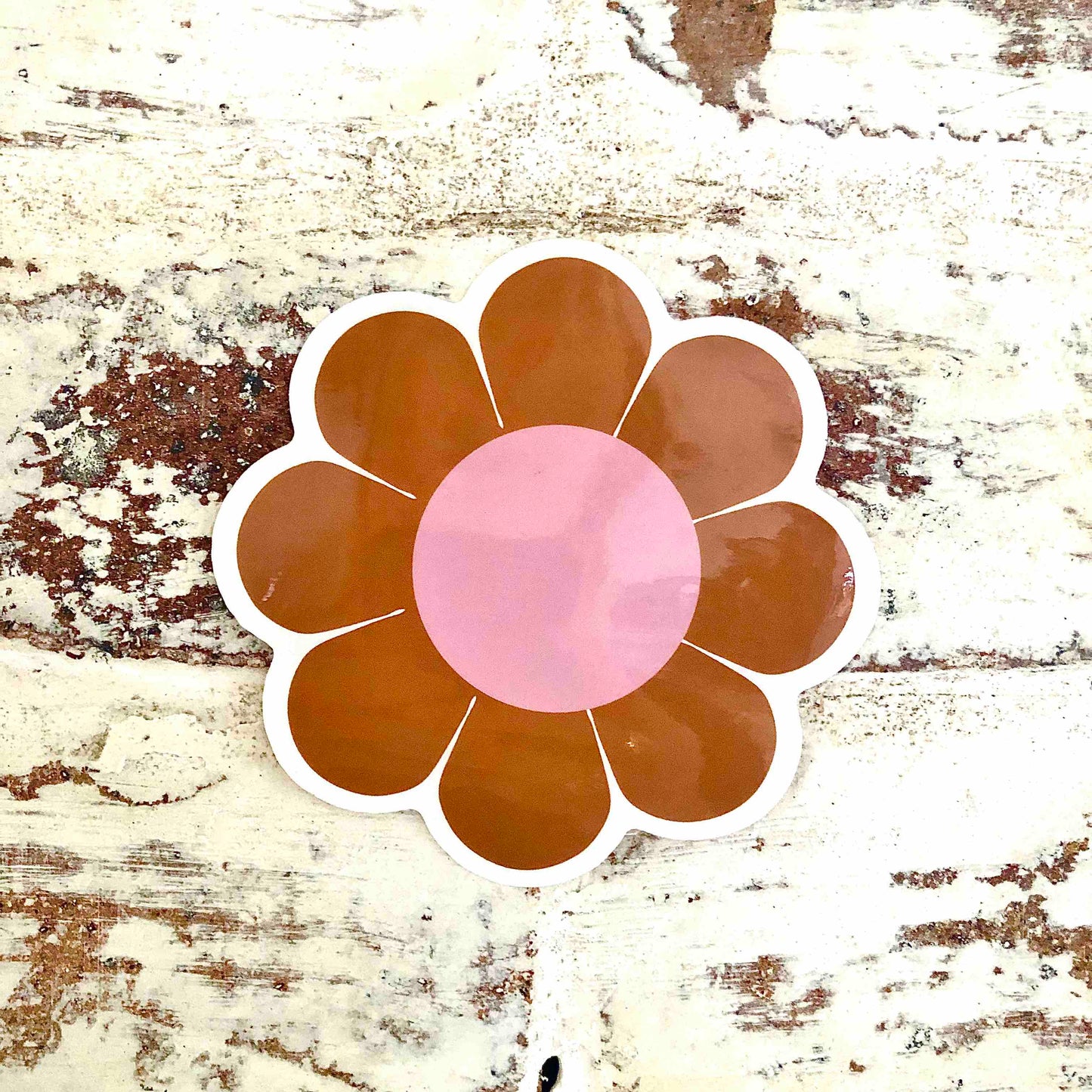 Retro 70er Jahre Gänseblümchen Autoaufkleber