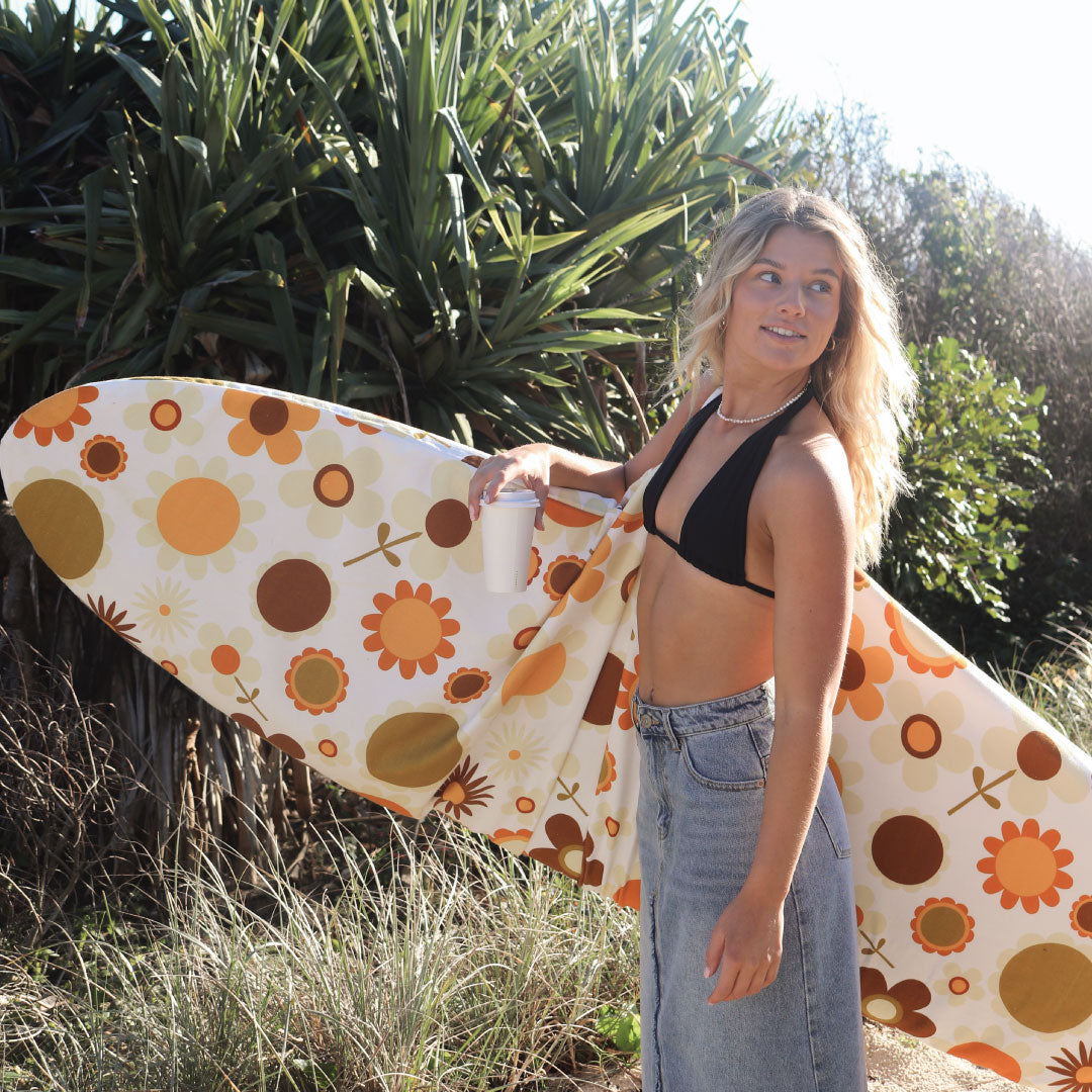 Tawny Daisy Surfboard Sok Mid-Length Surfboard Cover