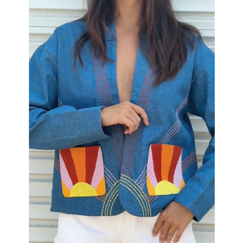 Sunrise Embroidered Denim Jacket