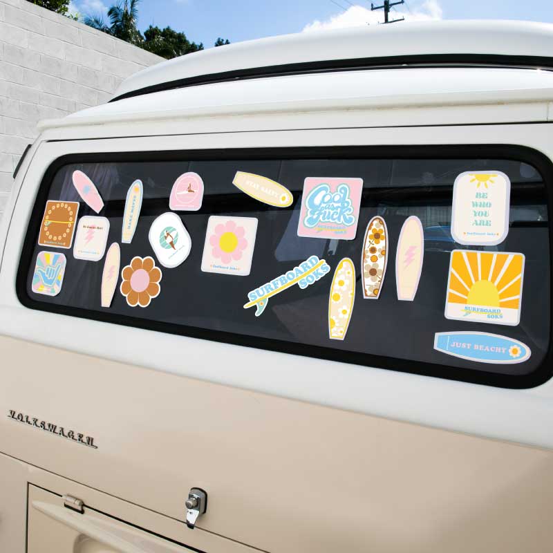 Square Daisy Chain Surfboard Bumper Sticker