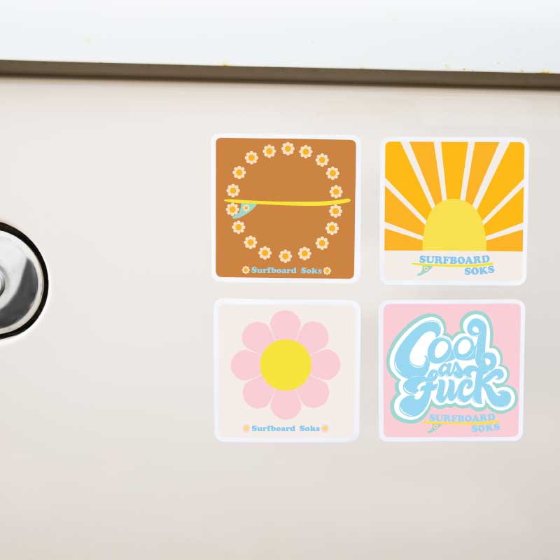 Square Daisy Chain Surfboard Bumper Sticker