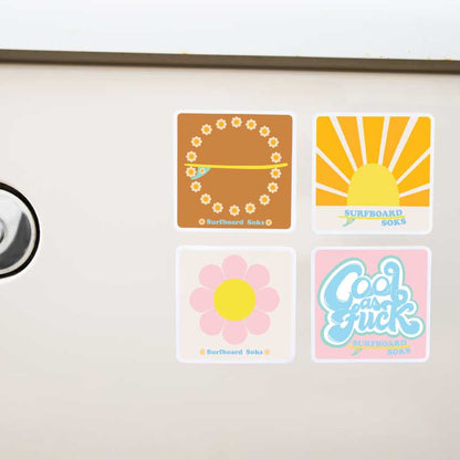 Square Daisy Chain Surfboard Bumper Sticker