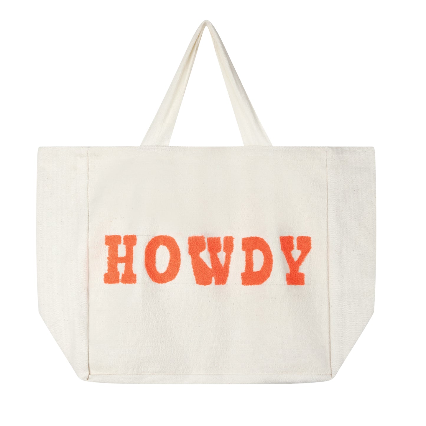 "HOWDY" Large Cotton Tufted Beach Tote