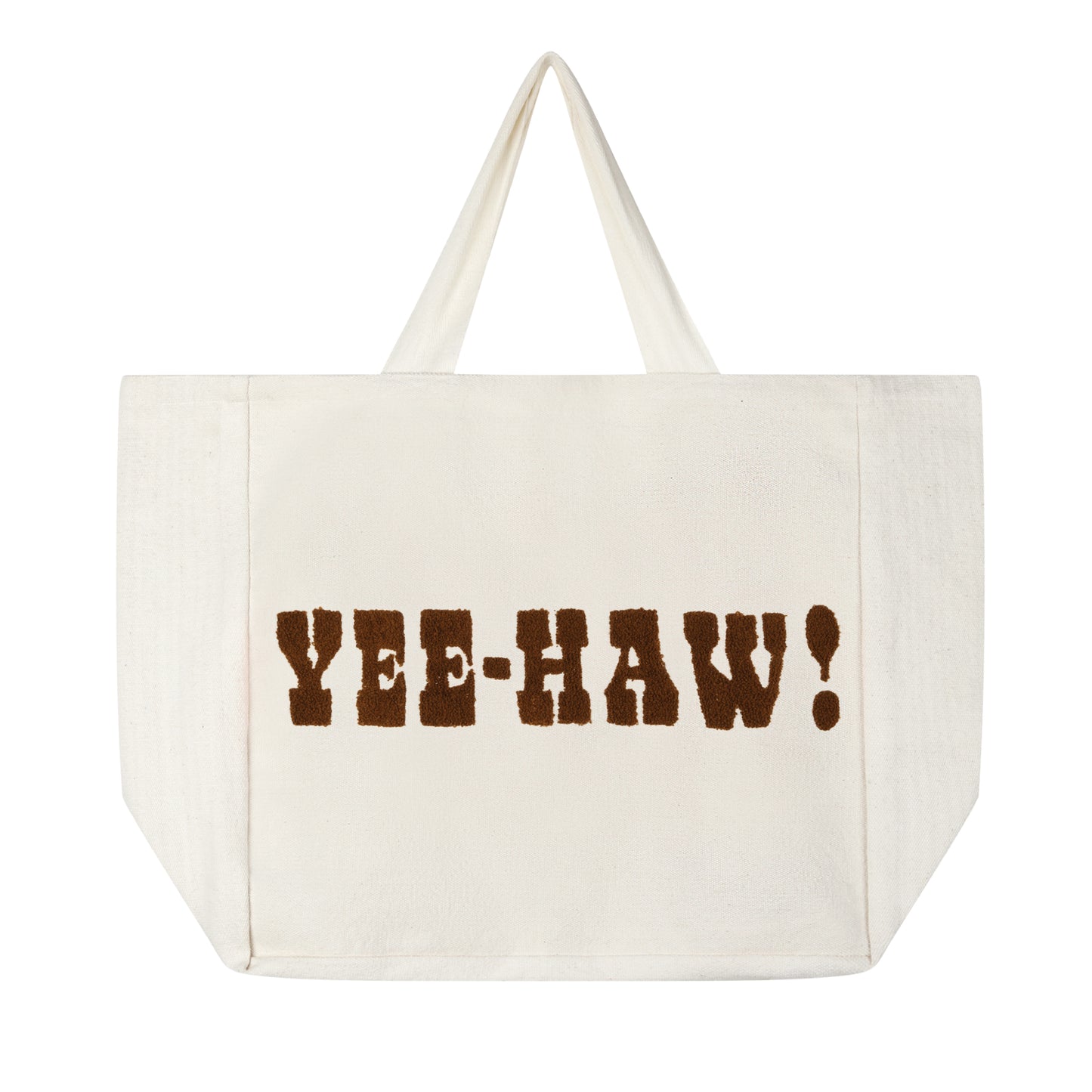 "YEE HAW" Large Cotton Tufted Beach Tote