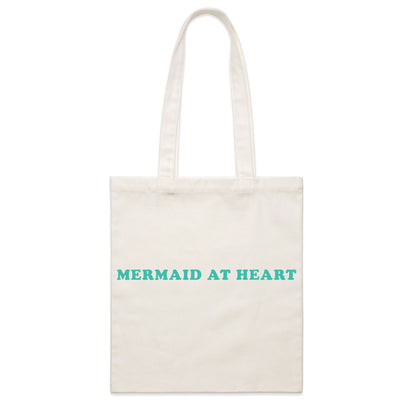 Beach Tote- Mermaid At Heart-Cotton Tote-Reusable Beach Bag