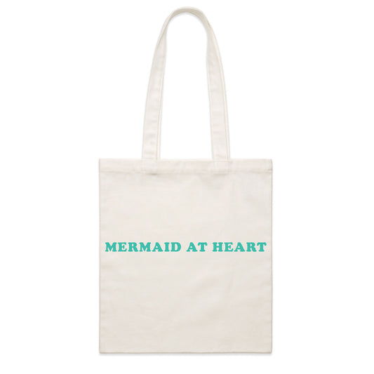 Beach Tote- Mermaid At Heart-Cotton Tote-Reusable Beach Bag